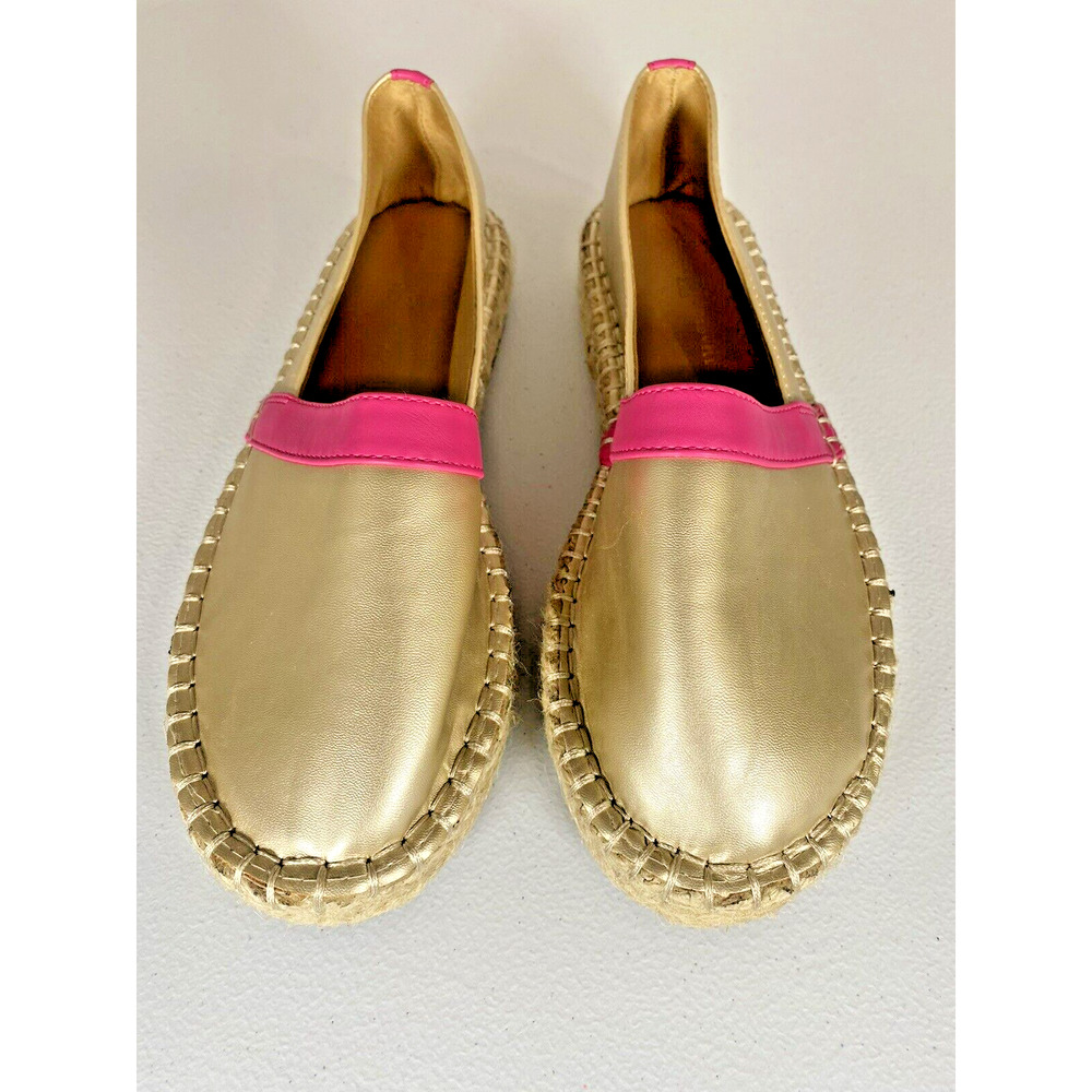 Michelle McDowell Shoes Women's Size‎ 8 Gold Espadrille Slip On Flats Comfort